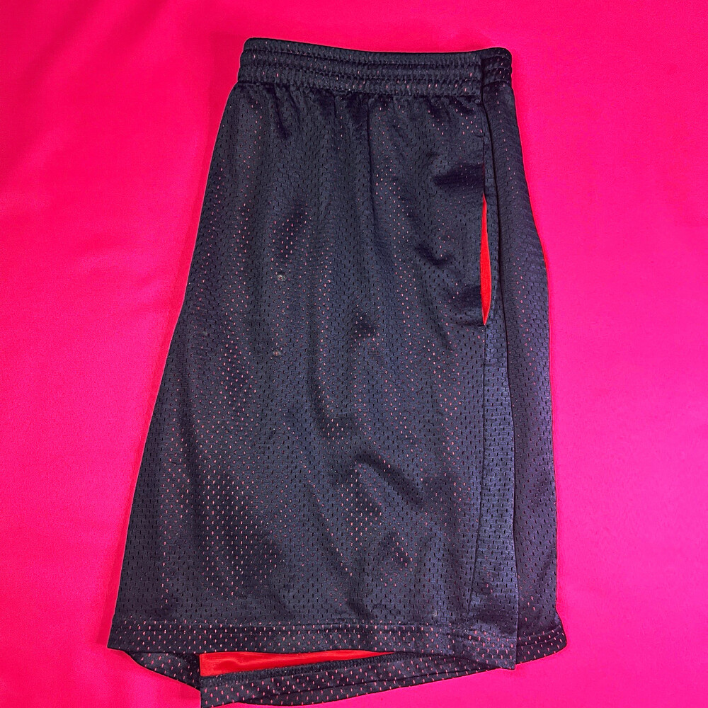 Starter Men's Black/Red Mesh Athletic Shorts L 36-38 Drawstring Elastic Waist